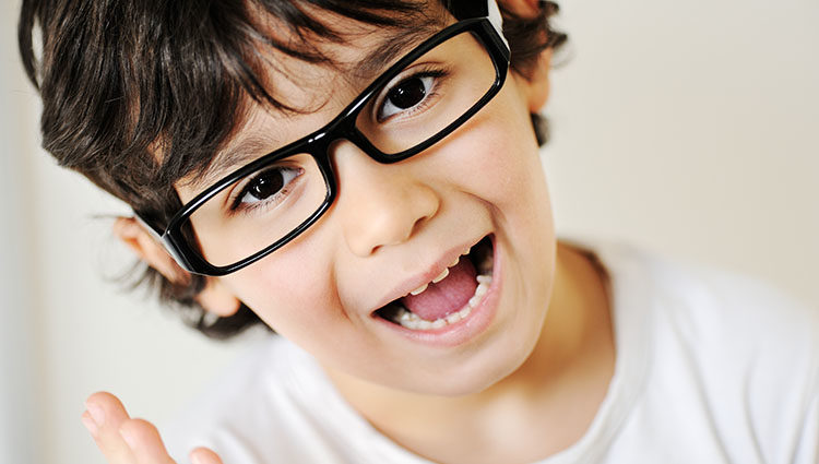 child with eye glasses